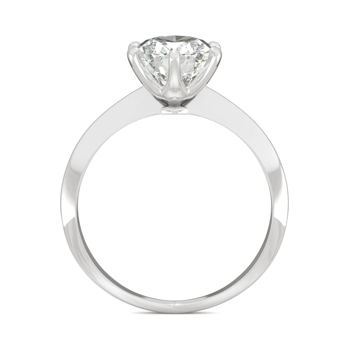 2.10 CTW DEW Oval Moissanite Six-Prong Solitaire Engagement Ring in 14K White Gold
