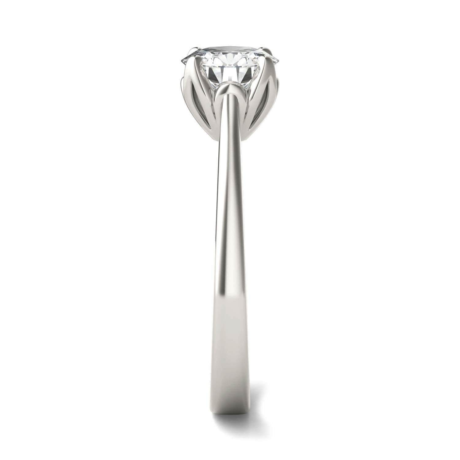 1 CTW DEW Round Moissanite Solitaire Engagement Ring in 14K White Gold