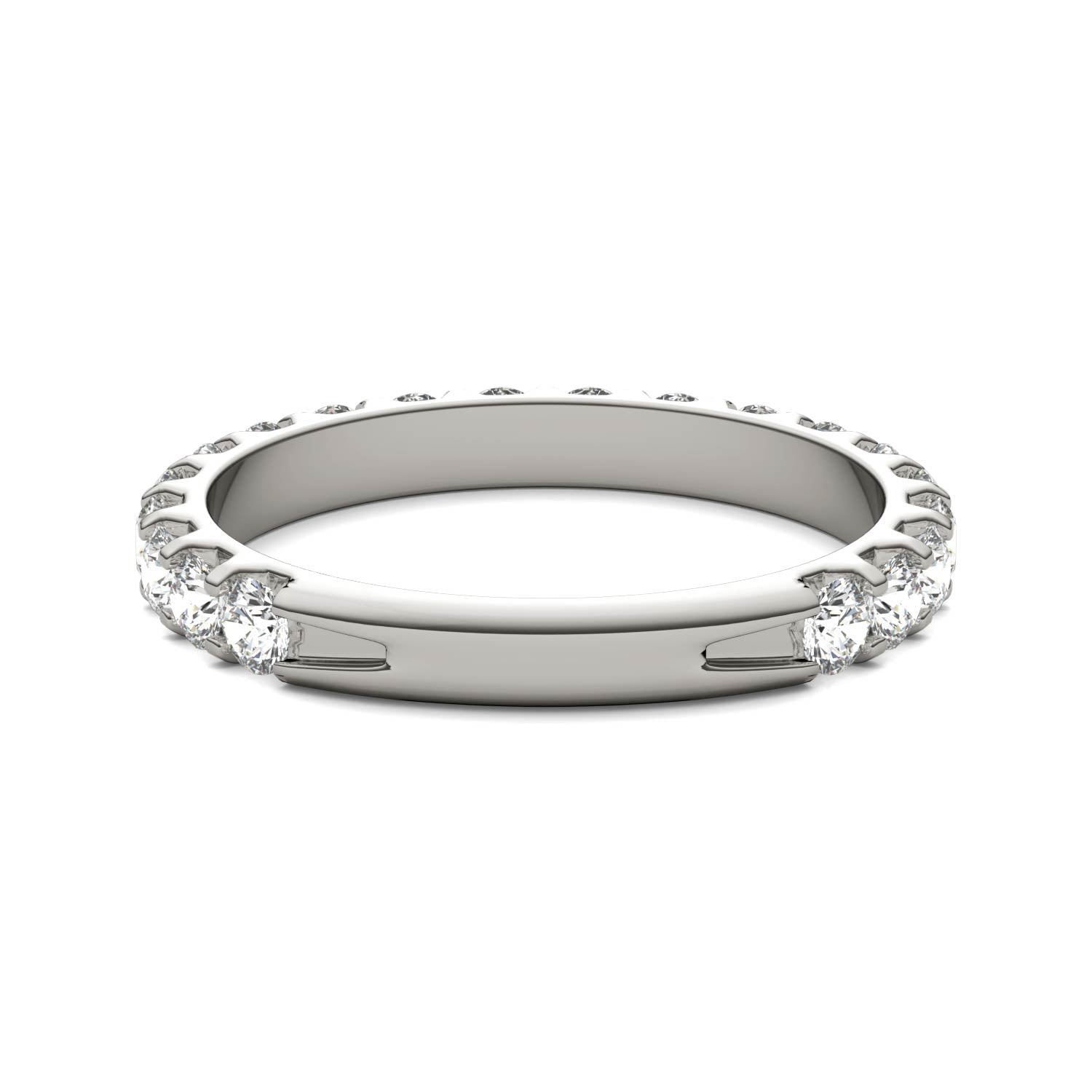 1.00 CTW DEW Round Moissanite Classic Anniversary Band in 14K White Gold
