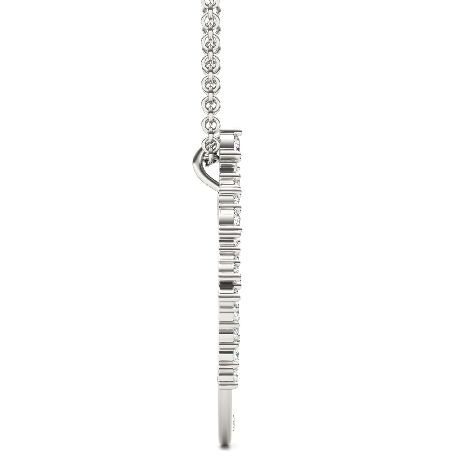 0.29 CTW DEW Round Moissanite Moon Cluster Pendant in 14K White Gold