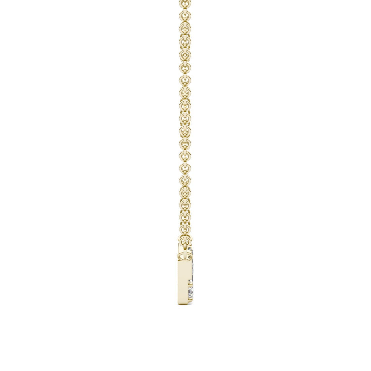 0.82 CTW DEW Straight Baguette Moissanite Fixed Necklace in 14K Yellow Gold