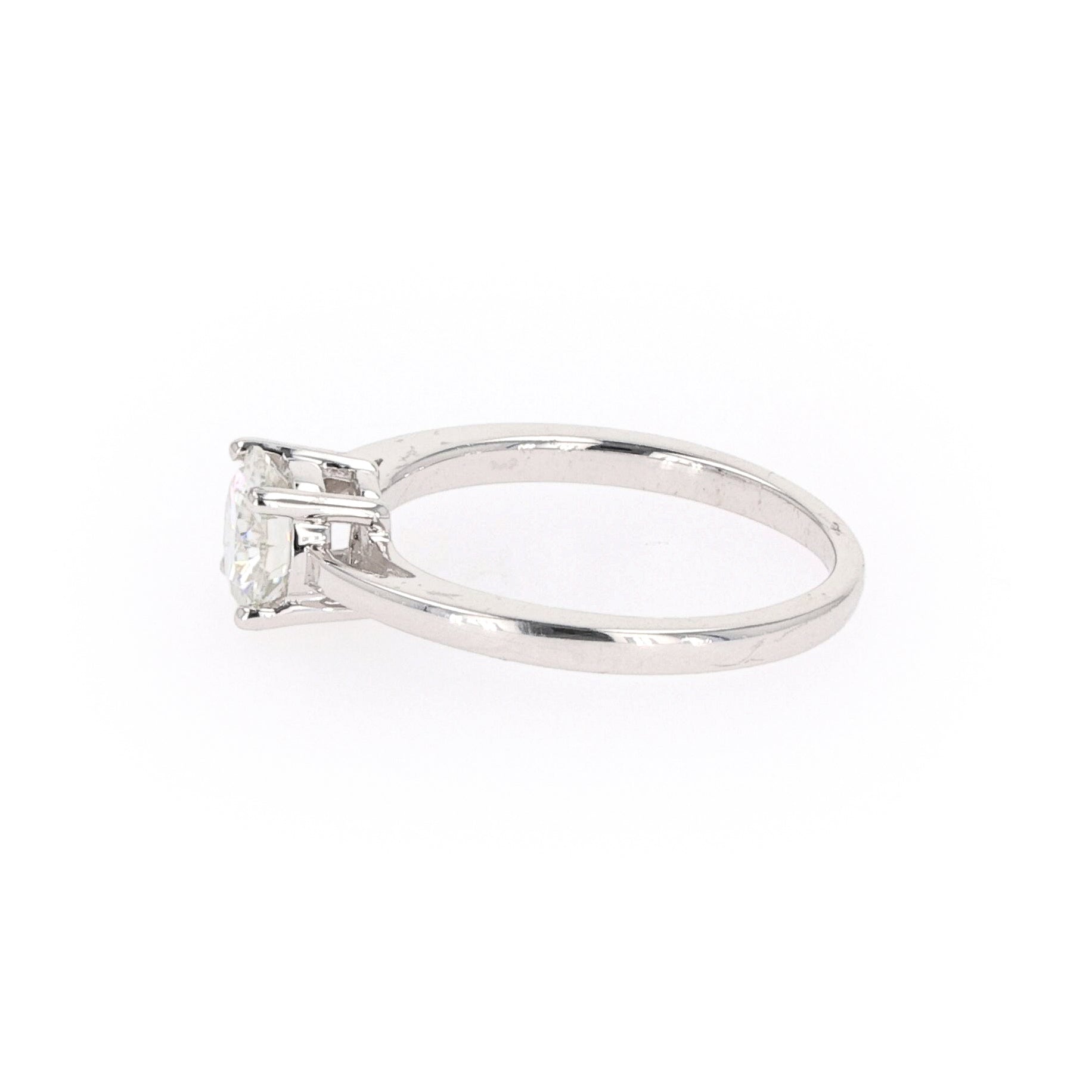 1 CTW DEW Round Moissanite Solitaire Engagement Ring in Sterling Silver