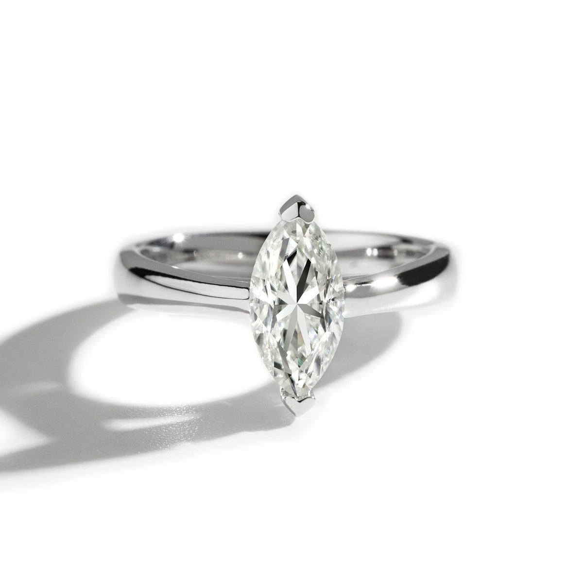 1.40 CTW DEW Marquise Moissanite Solitaire Ring in Sterling Silver