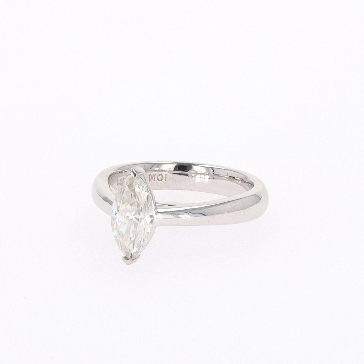 1.40 CTW DEW Marquise Moissanite Solitaire Ring in Sterling Silver