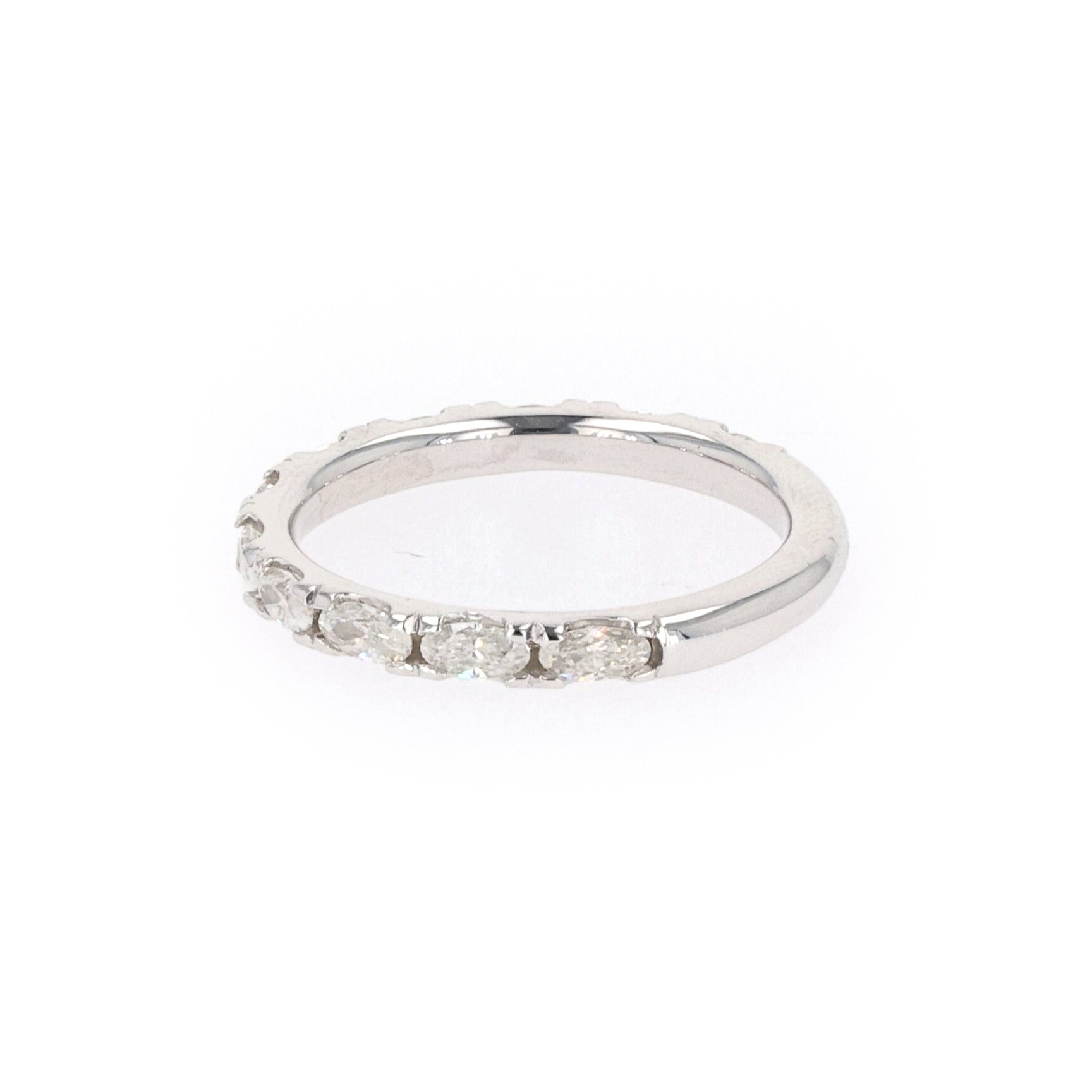 1.1 CTW DEW Oval Moissanite Classic Band in Sterling Silver