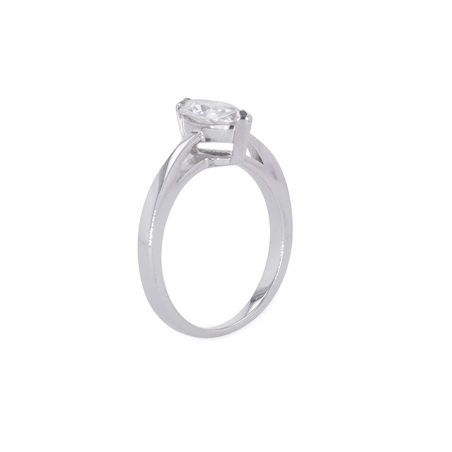 0.70 CTW DEW Marquise Moissanite Solitaire Ring in Sterling Silver