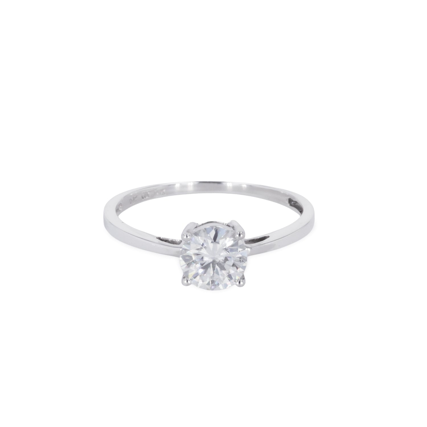 1.00 CTW DEW Round Moissanite Solitaire Engagement Ring in Sterling Silver