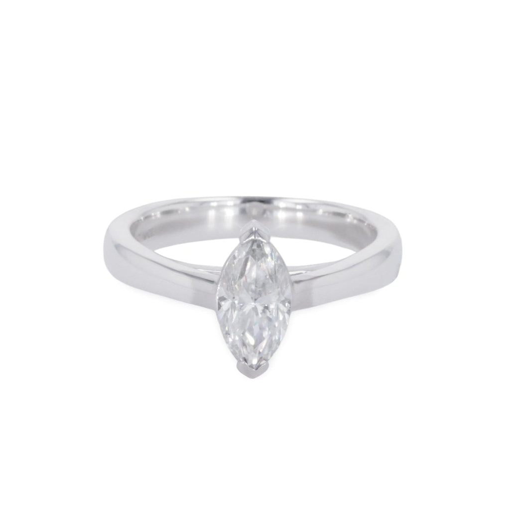 0.70 CTW DEW Marquise Two Prong Solitaire Ring Sterling