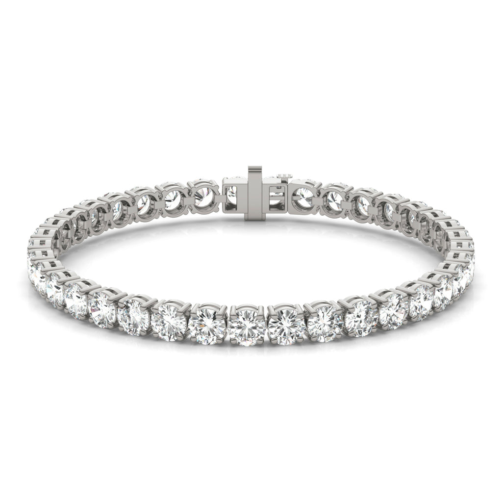 12.21 CTW DEW Round Moissanite Tennis Bracelet in Sterling Silver