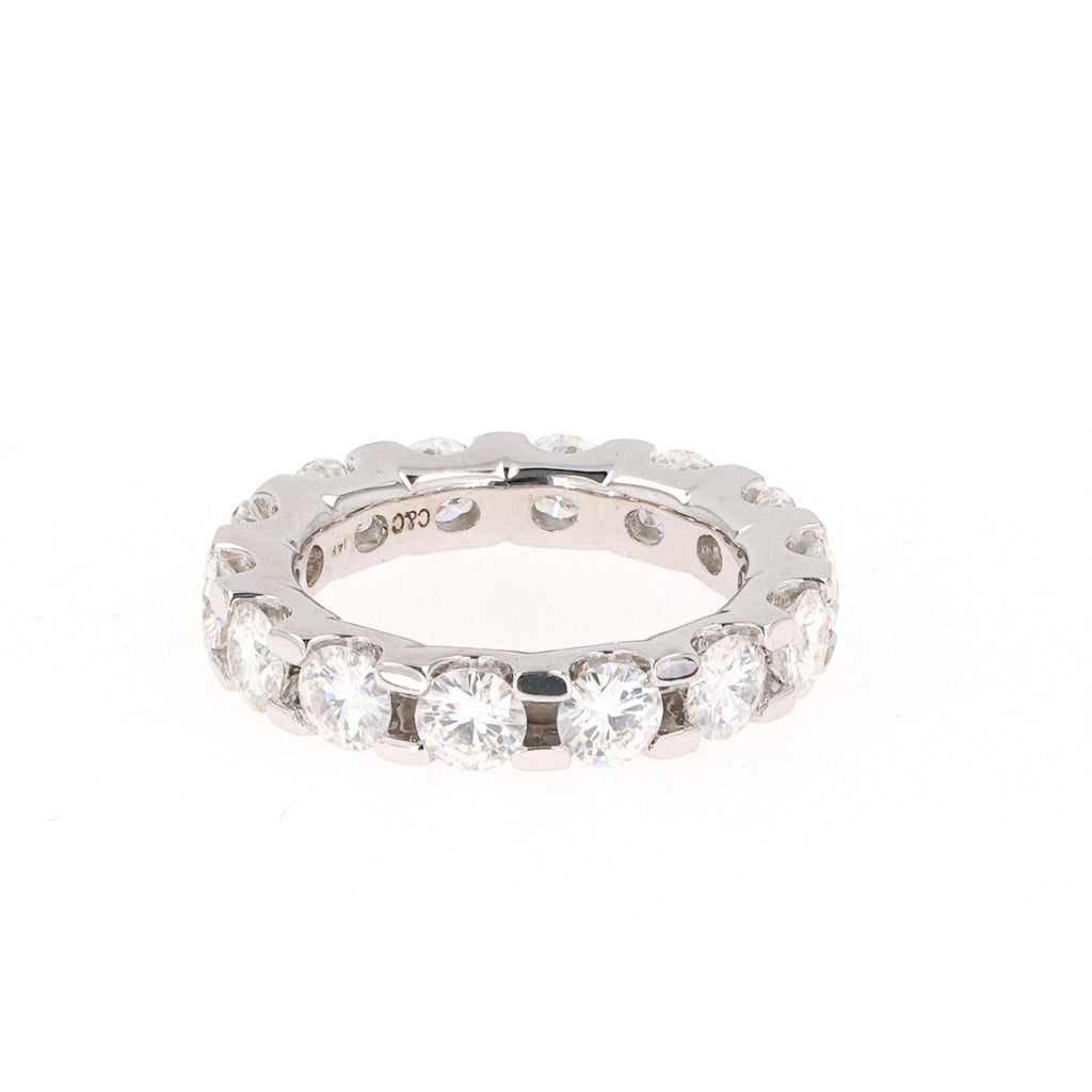 4.62 CTW DEW Round Eternity Wedding Band 14K White Gold