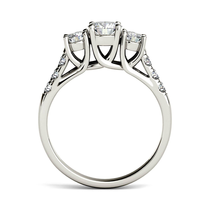 1.17 CTW DEW Round Moissanite Engagement Ring in 14K White Gold