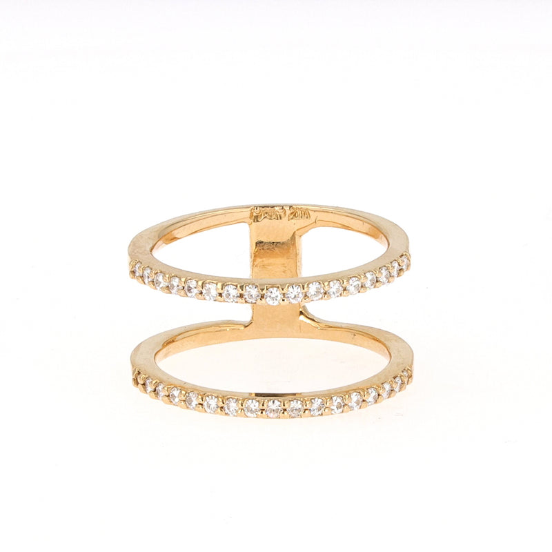 0.34 CTW DEW Round Near-Colorless Moissanite Fashion Ring in 14K Yellow Gold