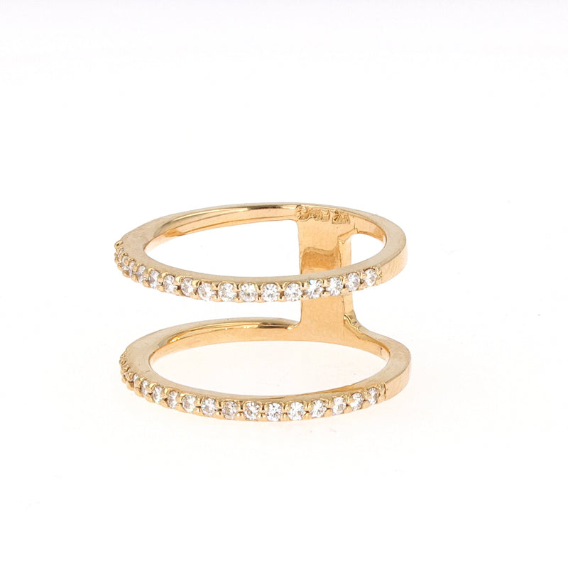 0.34 CTW DEW Round Near-Colorless Moissanite Fashion Ring in 14K Yellow Gold