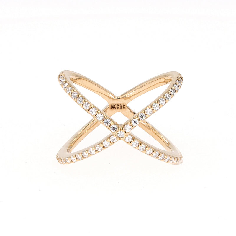 0.45 CTW DEW Round Near-Colorless Moissanite Fashion Ring in 14K Yellow Gold