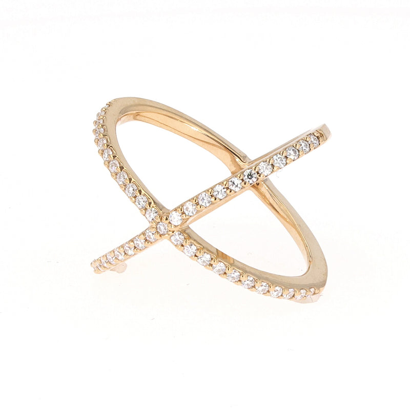 0.45 CTW DEW Round Near-Colorless Moissanite Fashion Ring in 14K Yellow Gold