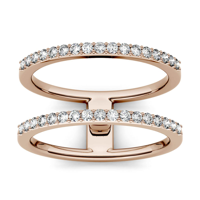 0.34 CTW DEW Round Moissanite Fashion Ring in 14K Rose Gold