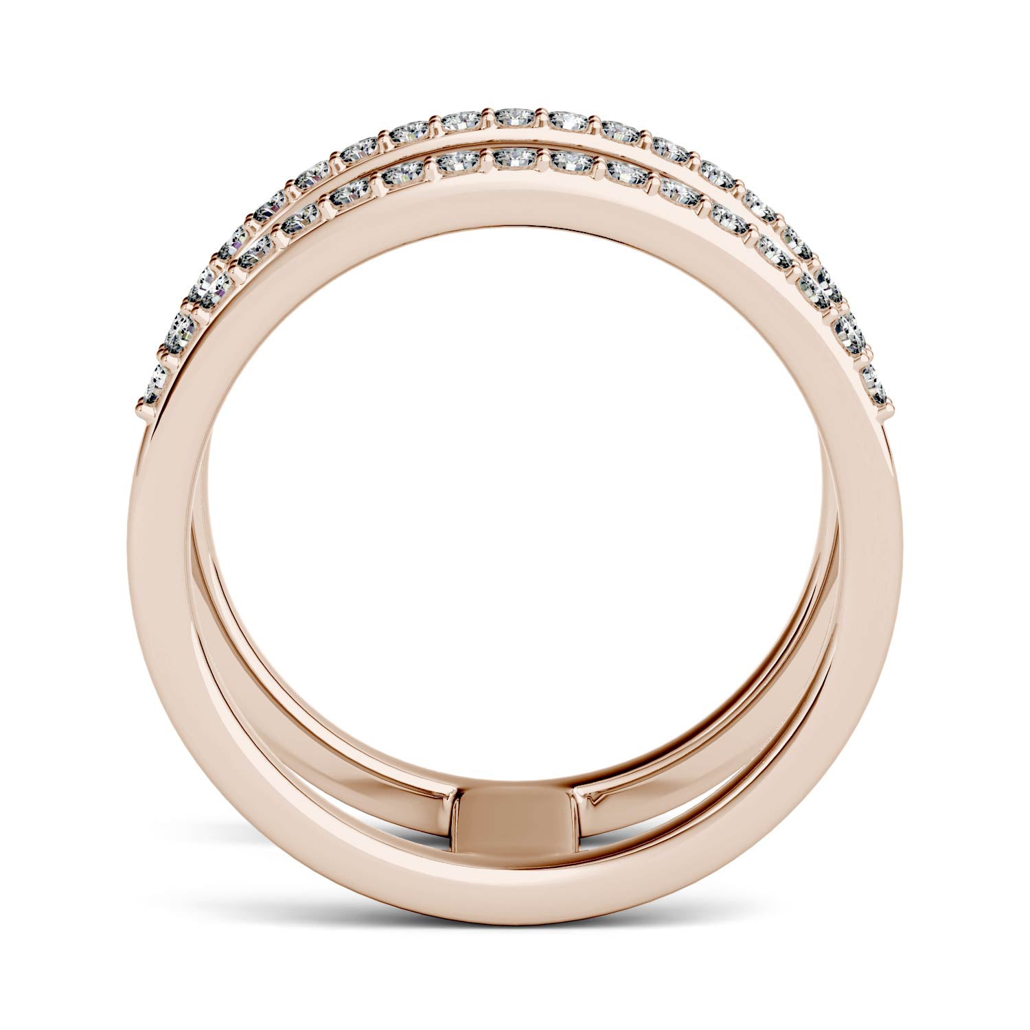 0.34 CTW DEW Round Moissanite Fashion Ring in 14K Rose Gold