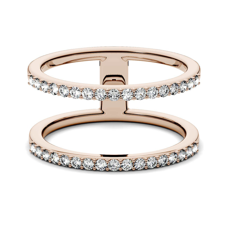 0.34 CTW DEW Round Moissanite Fashion Ring in 14K Rose Gold