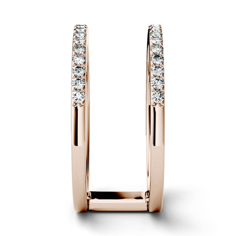 0.34 CTW DEW Round Moissanite Fashion Ring in 14K Rose Gold
