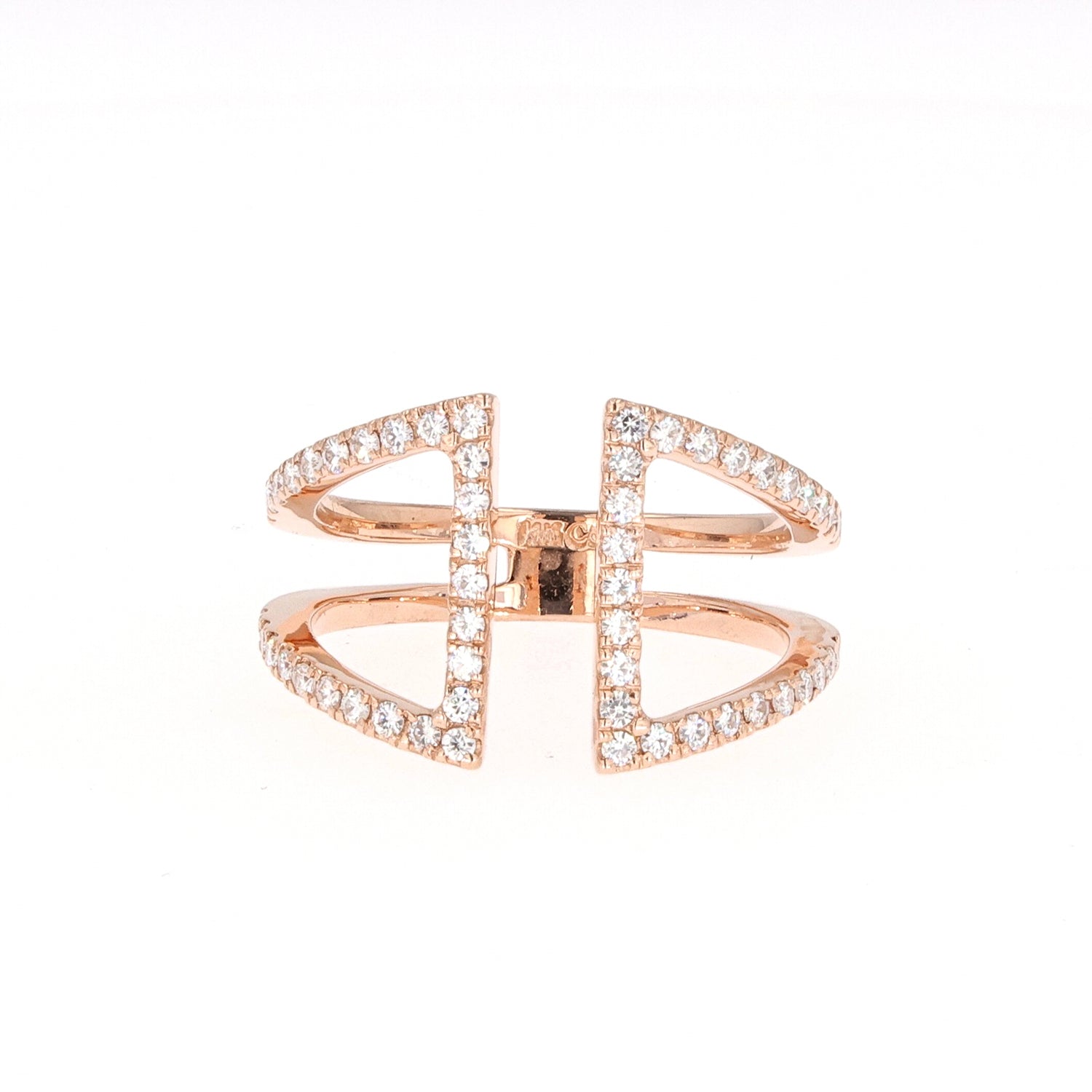 0.54 CTW DEW Round Near-Colorless Moissanite Fashion Ring in 14K Rose Gold