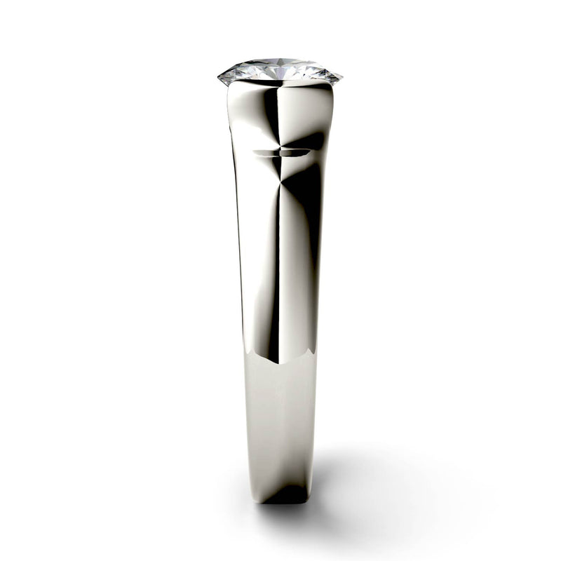 1.00 CTW DEW Round Moissanite Engagement Ring in 14K White Gold