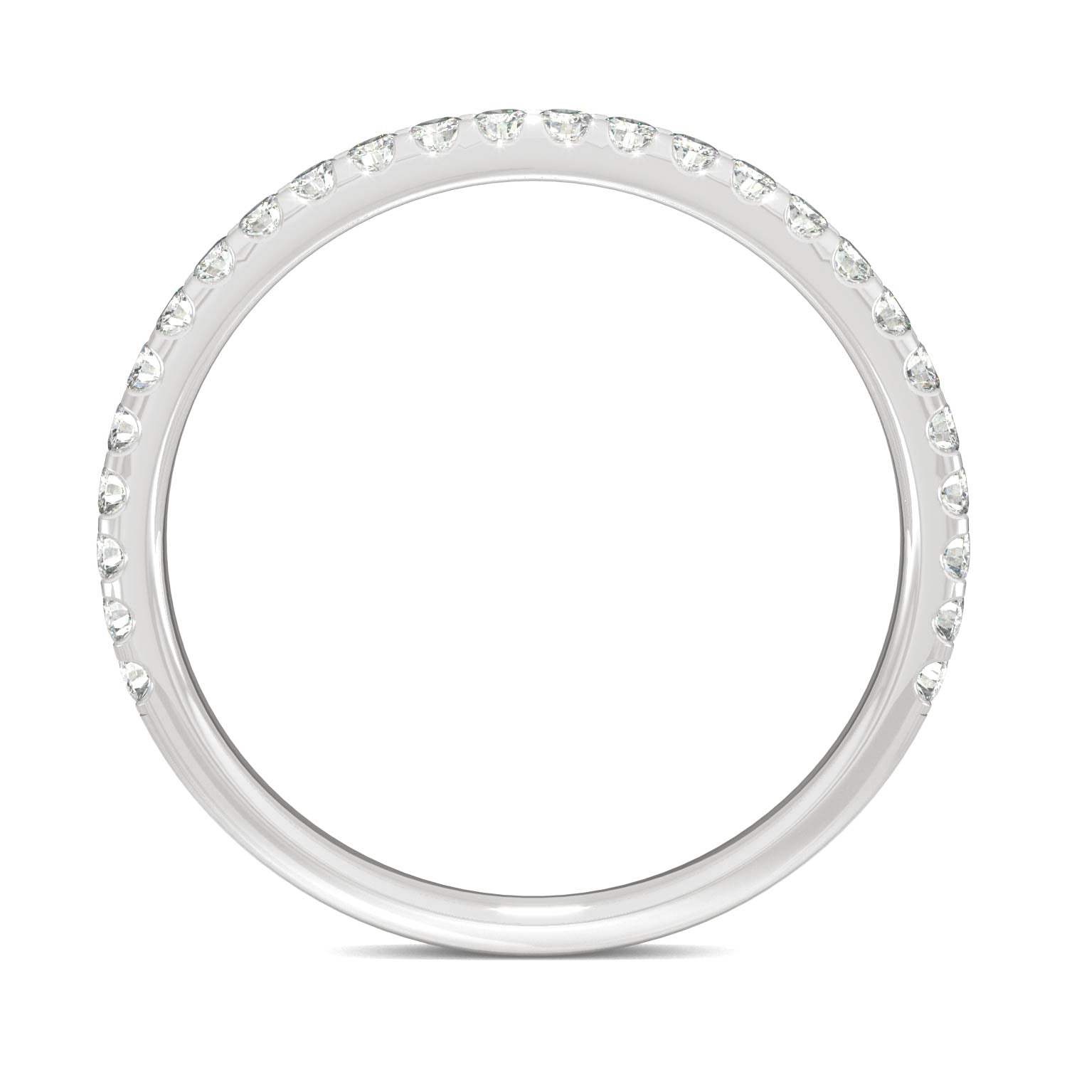 0.39 CTW DEW Round Moissanite Band in 14K White Gold