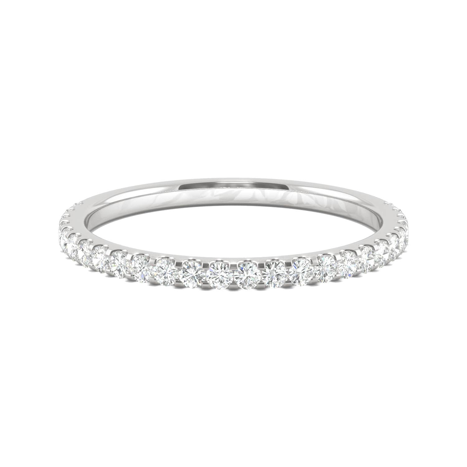 0.39 CTW DEW Round Moissanite Band in 14K White Gold