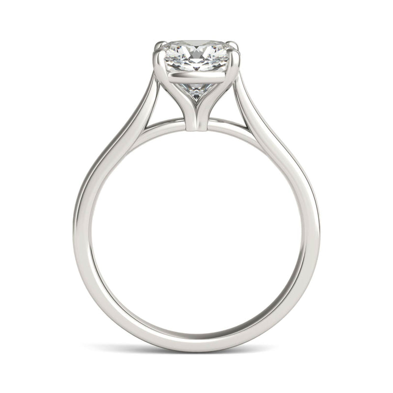 2.00 CTW DEW Cushion Moissanite Engagement Ring in 14K White Gold