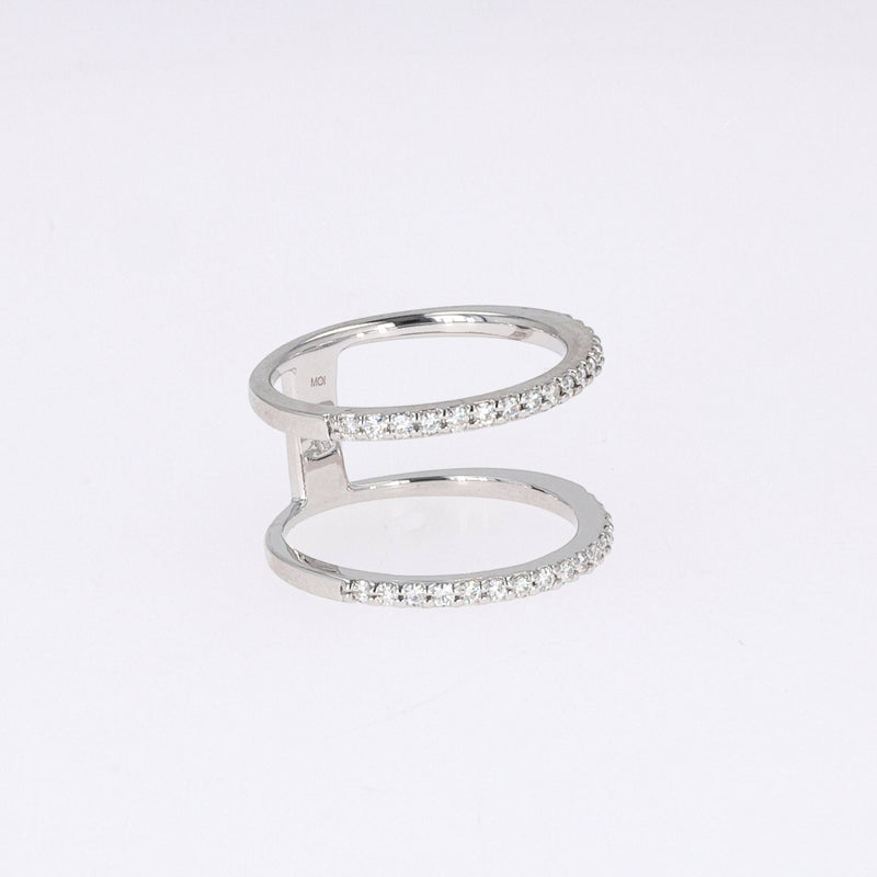 0.34 CTW DEW Round Near-Colorless Moissanite Fashion Ring in 14K White Gold