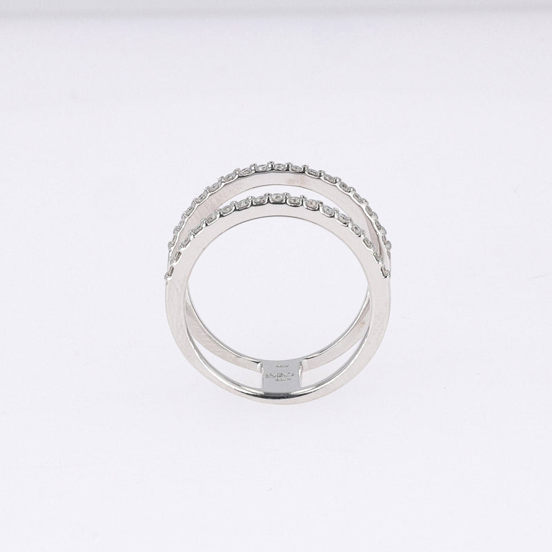 0.34 CTW DEW Round Near-Colorless Moissanite Fashion Ring in 14K White Gold