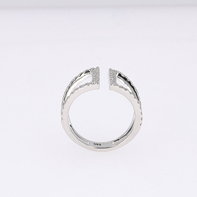 0.54 CTW DEW Round Near-Colorless Moissanite Fashion Ring in 14K White Gold