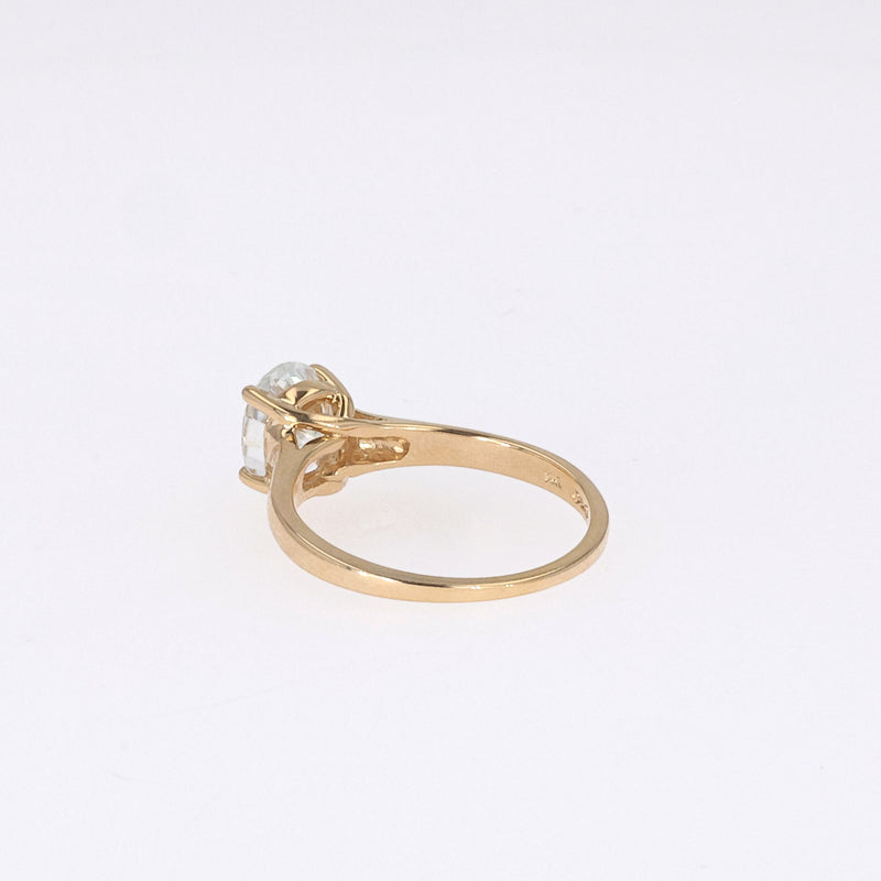 1.50 CTW DEW Oval Near-Colorless Moissanite Solitaire Ring in 14K Yellow Gold