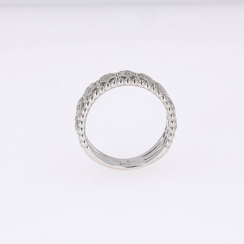 0.11 CTW DEW Round Near-Colorless Moissanite Fashion Ring in 14K White Gold