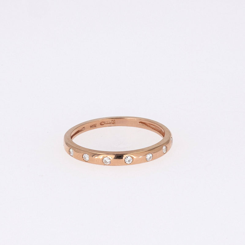 0.11 CTW DEW Round Near-Colorless Moissanite Band in 14K Rose Gold