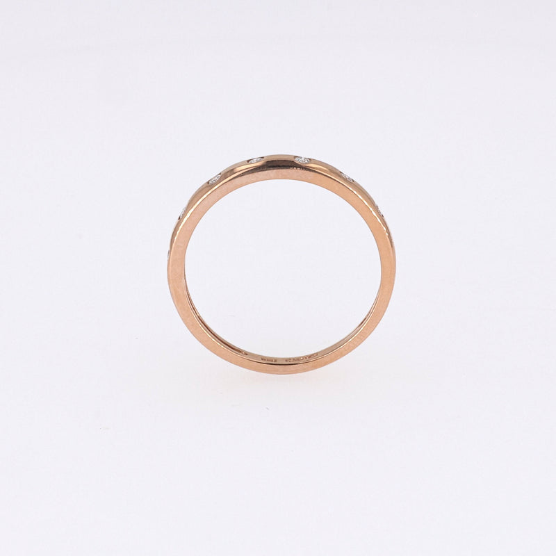 0.11 CTW DEW Round Near-Colorless Moissanite Band in 14K Rose Gold