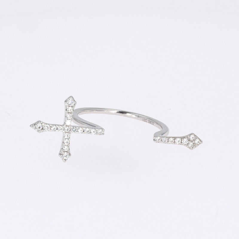 0.24 CTW DEW Round Near-Colorless Moissanite Fashion Ring in 14K White Gold
