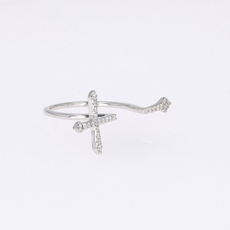 0.24 CTW DEW Round Near-Colorless Moissanite Fashion Ring in 14K White Gold