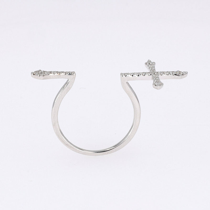 0.24 CTW DEW Round Near-Colorless Moissanite Fashion Ring in 14K White Gold