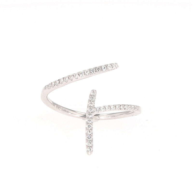 0.18 CTW DEW Round Near-Colorless Moissanite Fashion Ring in 14K White Gold