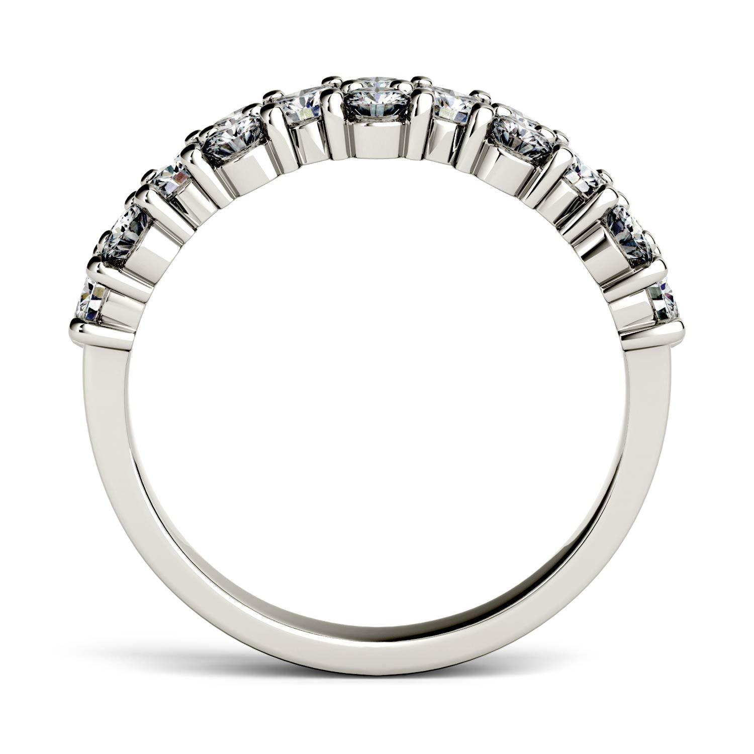 1.20 CTW DEW Round Moissanite Fashion Ring in 14K White Gold