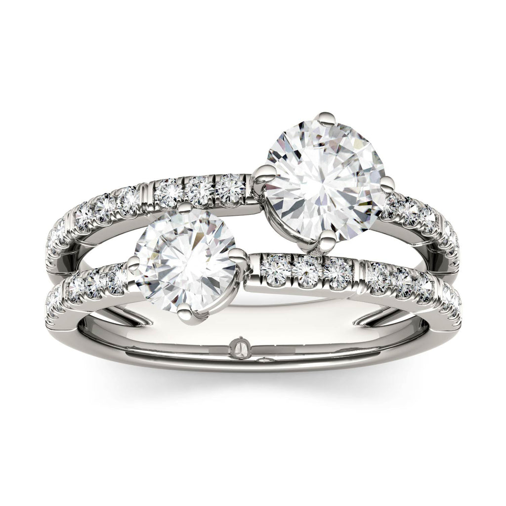 1.60 CTW DEW Round Fashion Ring 14K White Gold