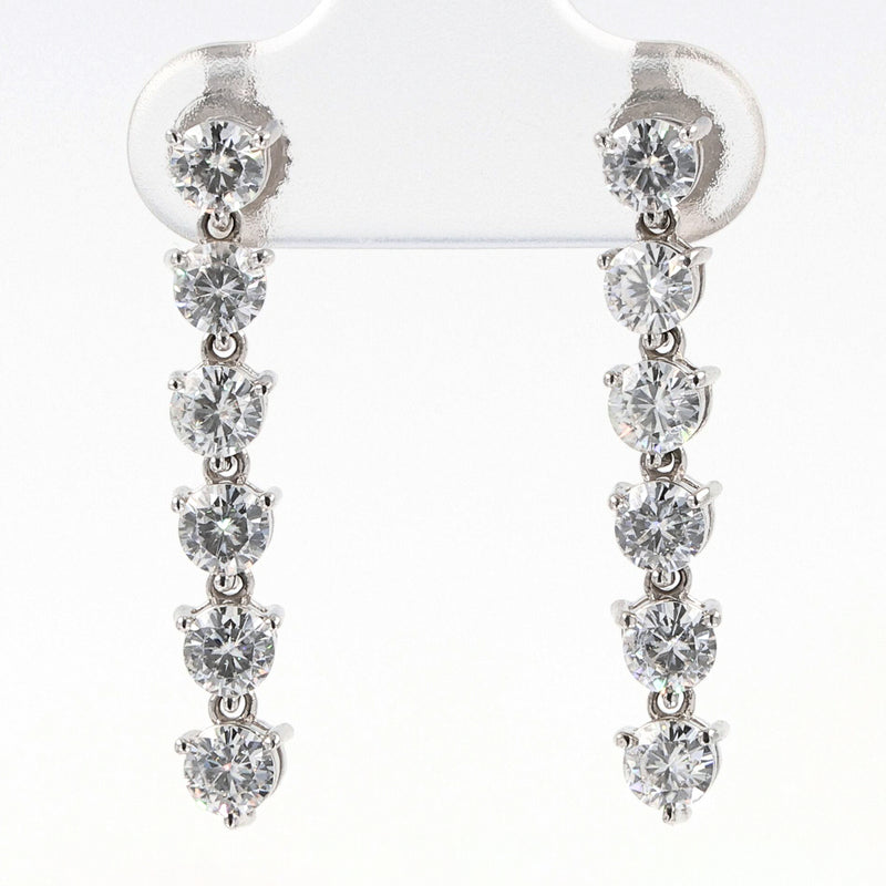 1.92 CTW DEW Round Near-Colorless Moissanite Drop Earrings in Sterling Silver