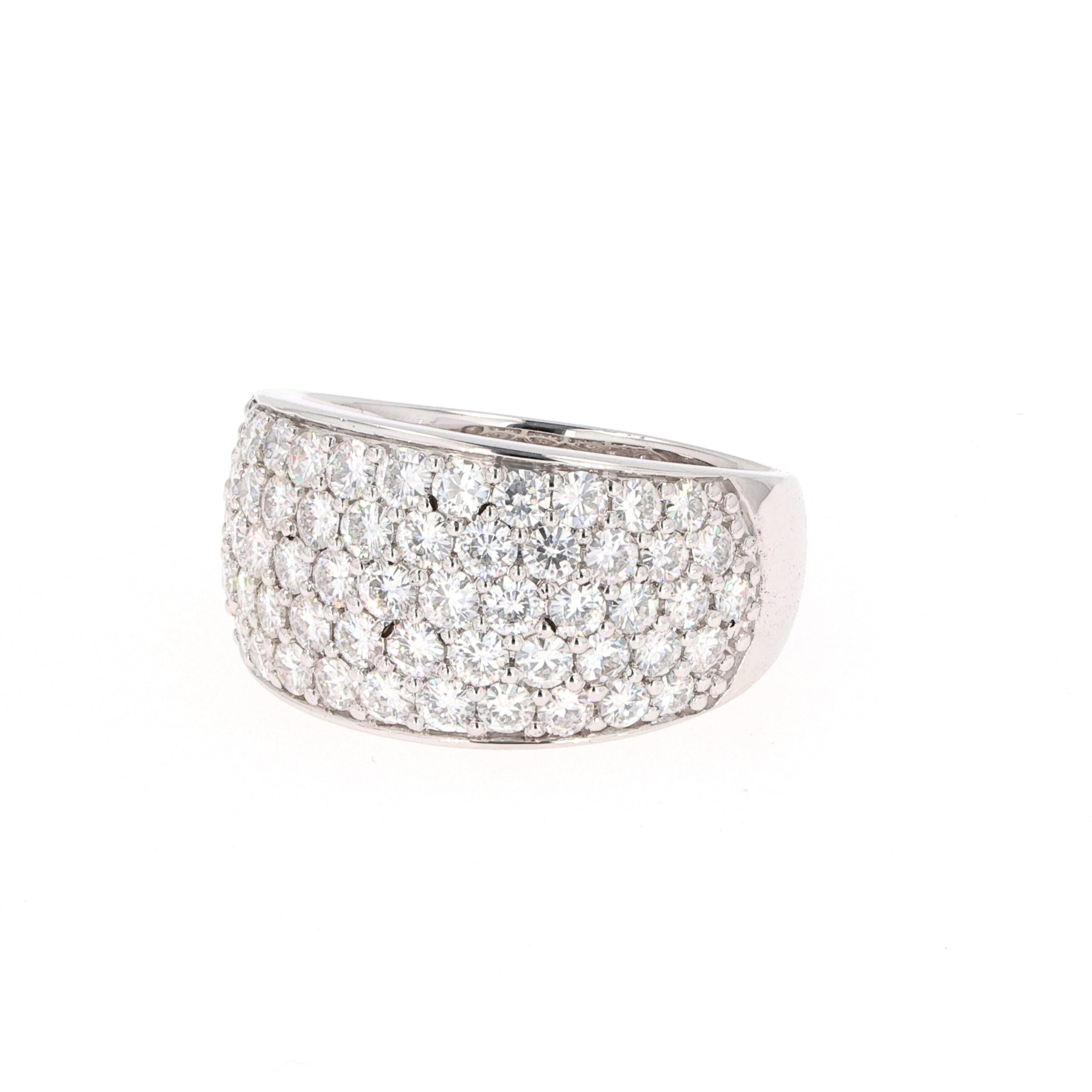 2.97 CTW DEW Round Near-Colorless Moissanite Pave Band in Sterling Silver