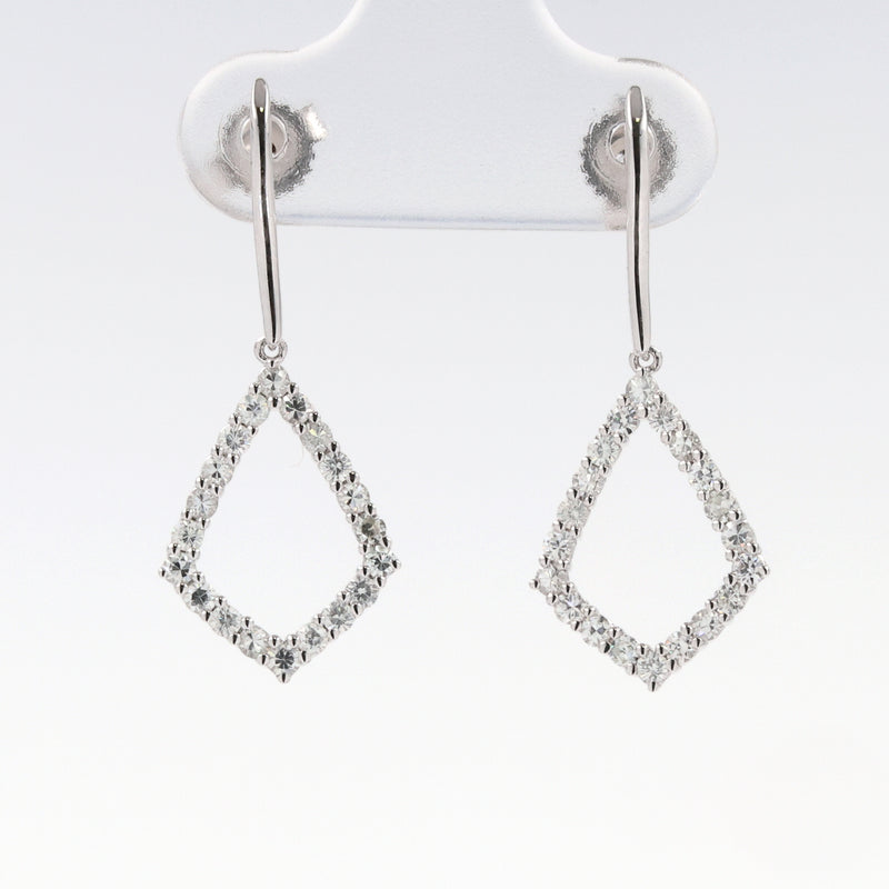 0.60 CTW DEW Round Moissanite Drop Earring in 14K White Gold