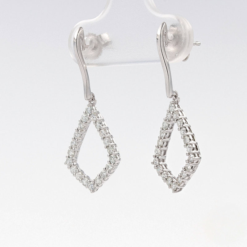 0.60 CTW DEW Round Moissanite Drop Earring in 14K White Gold