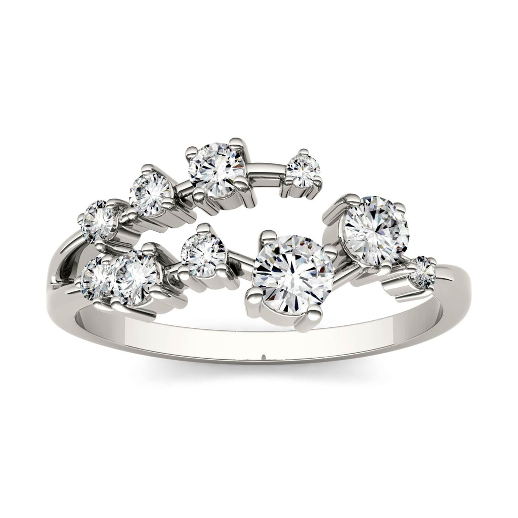 0.50 CTW DEW Round Galaxy Ring 14K White Gold
