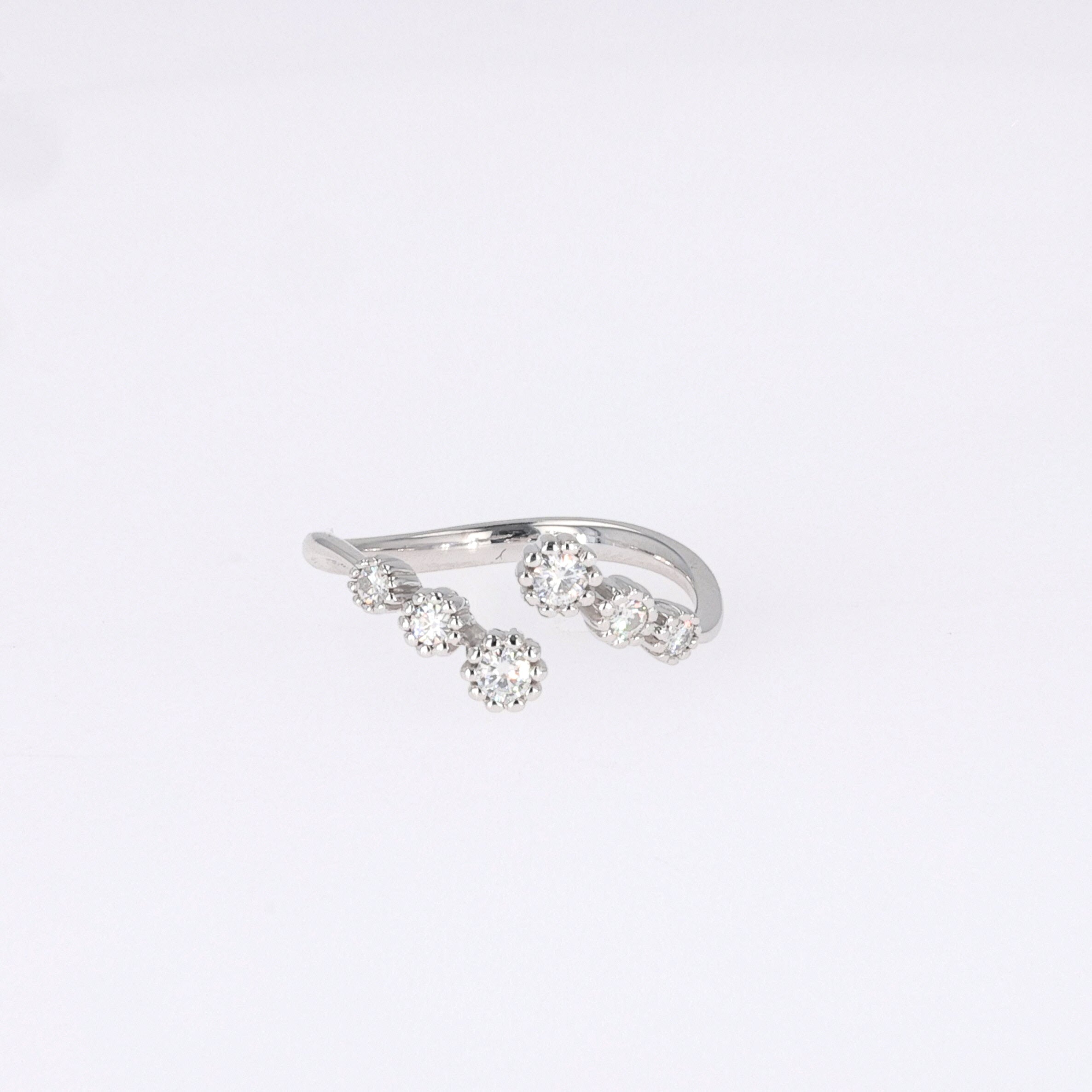 0.23 CTW DEW Round Near-Colorless Moissanite Fashion Ring in 14K White Gold