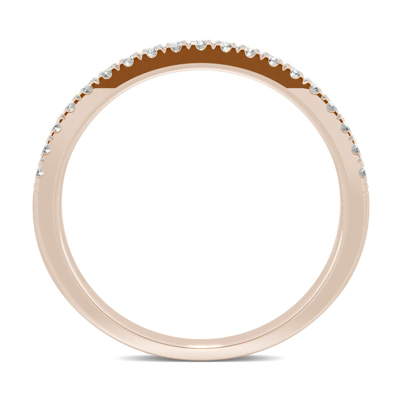 0.29 CTW DEW Round Moissanite Anniversary Band in 14K Rose Gold