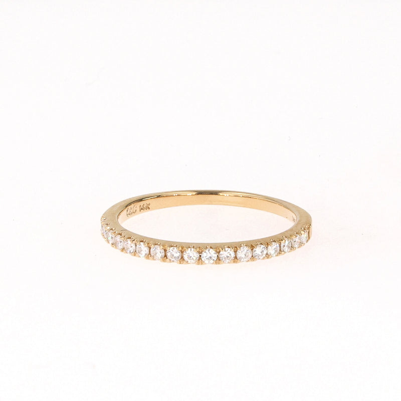 0.34 CTW DEW Round Near-Colorless Moissanite Pave Band in 14K Yellow Gold