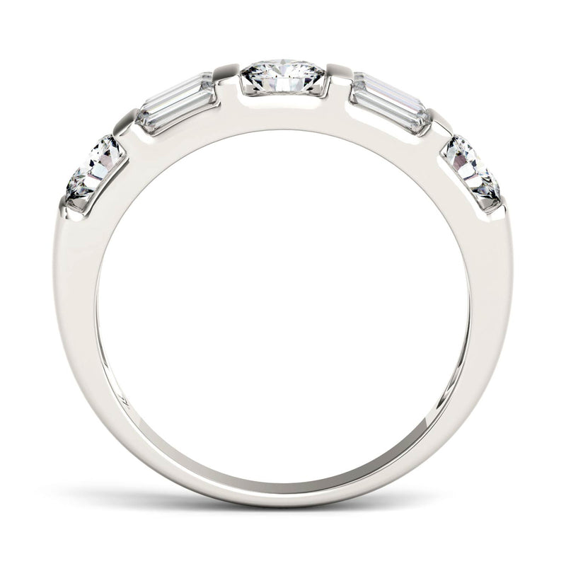 1.15 CTW DEW Straight Baguette Moissanite Stackable Ring in 14K White Gold